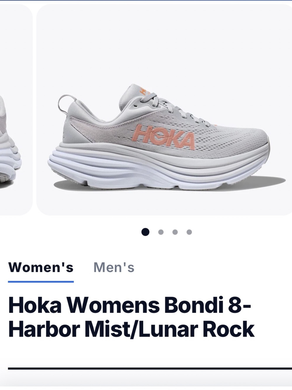 Hoka Bondi 8 Womens Sneakers Sz 8.5B 1127952/HMLR Harbor Mist/Lunar Rock XLNT!